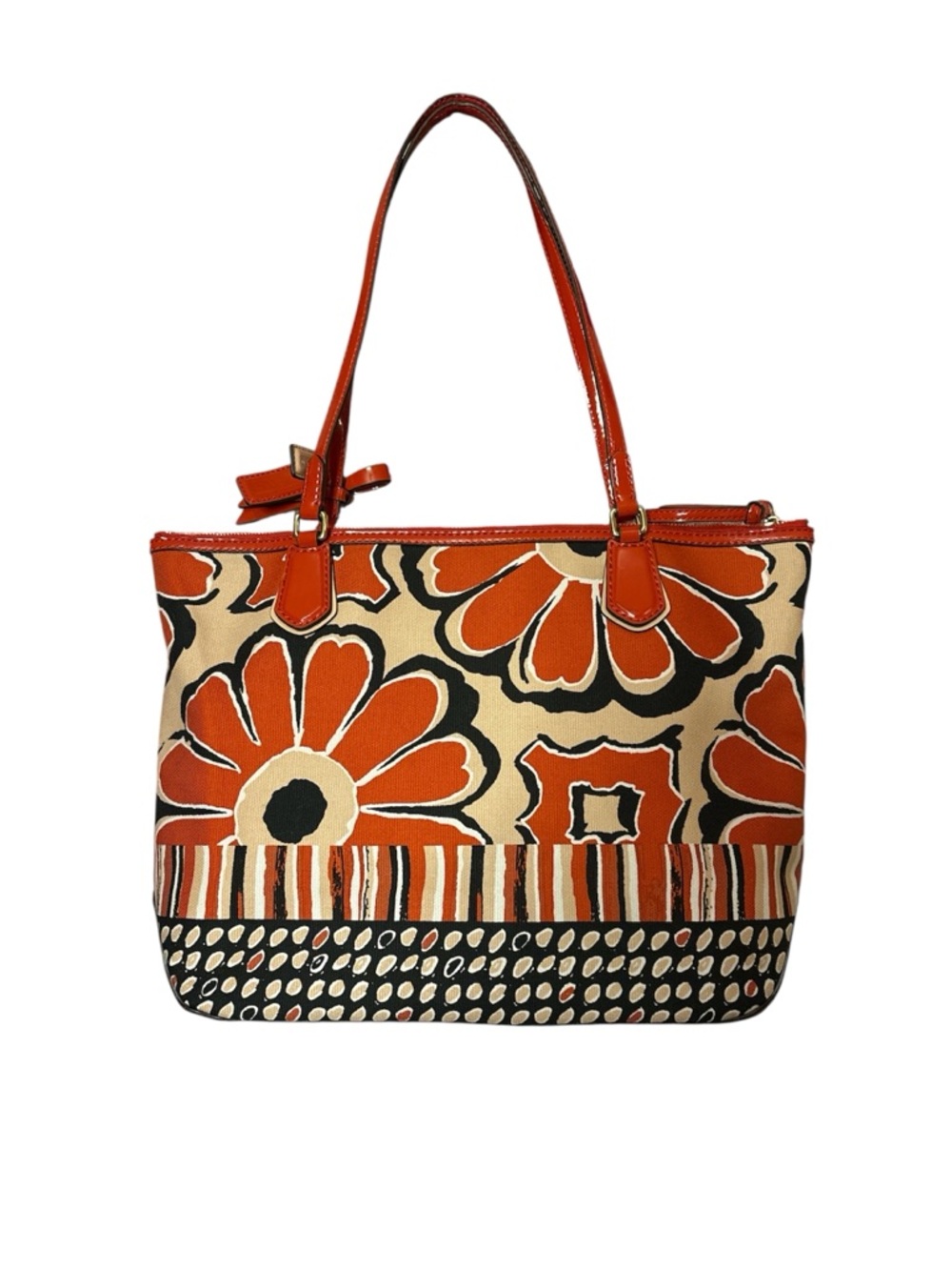 Coach Poppy Floral Canvas Tote with Patent Leather Accents C1373-25123 - Picture 2 of 5